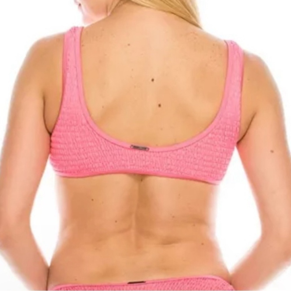 Kendall + Kylie Henley Bikini Two Piece Bathing Suit Neon Pink Size Large - Picture 2 of 9